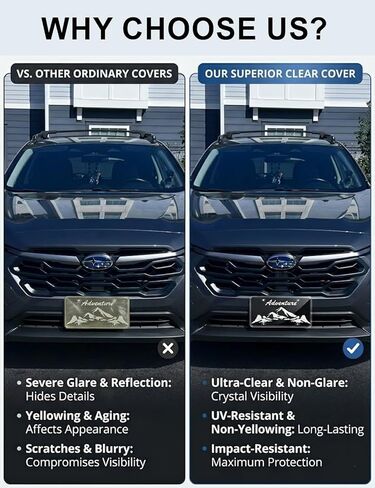 2 Pack Clear License Plate Protector, Unbreakable Plastic License Plate Shield for Standard US License Plates, 12x6 Inch Clear License Plate Cover with Mounting Screws & Caps Kit in Kuwait