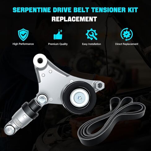 Drive Belt Tensioner 38216 Fit for Toyota Camry 2002-2006, Highlander 2001-2007, RAV4 2001-2005 Solara 2002-2006, for Scion tC 2005-2010, Replace# 166200W110, 1662028010 in Saudi Arabia