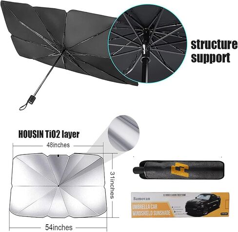 Foldable Car Windshield Sun Shade Umbrella Fit Sedan SUV Pickup Truck Most Vehicles Car Window Shades Front Windshield Sunshade in Kuwait