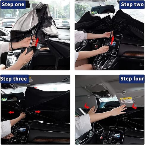 Foldable Car Windshield Sun Shade Umbrella Fit Sedan SUV Pickup Truck Most Vehicles Car Window Shades Front Windshield Sunshade in Kuwait
