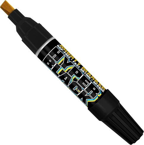 Hyper Black PM-130 Shorty - Industrial Paint Marker - 17ML - True Black High Visibility Permanent Paint Pen for All Non-Porous Surfaces - Valve Action Chisel Tip in Saudi Arabia