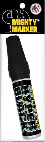 Hyper Black PM-130 Shorty - Industrial Paint Marker - 17ML - True Black High Visibility Permanent Paint Pen for All Non-Porous Surfaces - Valve Action Chisel Tip in Saudi Arabia