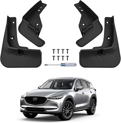 No Drill Mud Flaps for Mazda CX5 2022-2025, Heavy Duty Front & Rear All Weather Splash Guards Custom Fit S/Select/Preferred/Carbon Edition/Turbo/Signature Trims, OEM Style Black Textured Mud Guards in Saudi Arabia