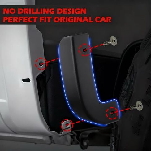 No Drill Mud Flaps for 2019-2026 Chevy Chevrolet Silverado 1500, Heavy Duty Front & Rear Splash Guards Fenders Delete Kit, All Weather Paint Protection Mud Guards Set for Truck Accessories 4Pcs Black in Kuwait