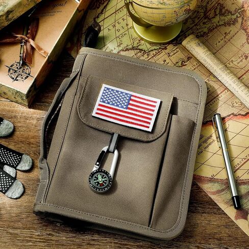 واقي غطاء كتيب Colarr متوافق مع كتيب Boyscouts مع رقعة العلم الأمريكي والبوصلة مقاس 6 × 8 بوصة واقي غلاف الكتاب مناسب للأولاد والبنات والتنزه سيرًا على الأقدام والتخييم والاستكشاف in Kuwait