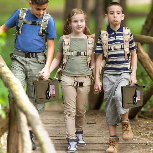 واقي غطاء كتيب Colarr متوافق مع كتيب Boyscouts مع رقعة العلم الأمريكي والبوصلة مقاس 6 × 8 بوصة واقي غلاف الكتاب مناسب للأولاد والبنات والتنزه سيرًا على الأقدام والتخييم والاستكشاف in Kuwait
