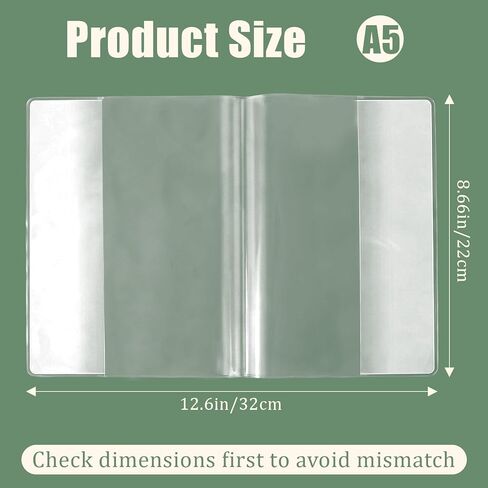 Clear Book Cover, Jelly PVC A5 Notebook Planner Cover Waterproof Plastic Book Covers Transparent Notebook Covers Sleeves for 8.5 X 5.5 A5 Journal Weeks Planners Books in Saudi Arabia