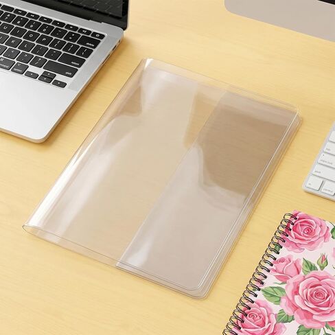 Clear Book Cover, Jelly PVC A5 Notebook Planner Cover Waterproof Plastic Book Covers Transparent Notebook Covers Sleeves for 8.5 X 5.5 A5 Journal Weeks Planners Books in Saudi Arabia