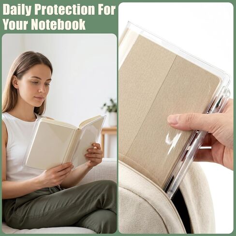 Clear Book Cover, Jelly PVC A5 Notebook Planner Cover Waterproof Plastic Book Covers Transparent Notebook Covers Sleeves for 8.5 X 5.5 A5 Journal Weeks Planners Books in Saudi Arabia