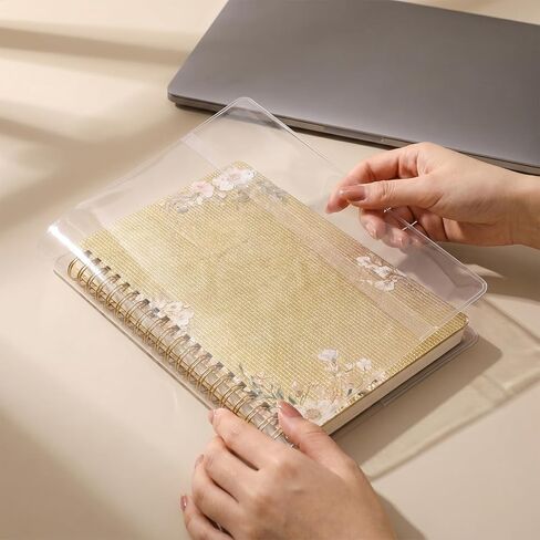 Clear Book Cover, Jelly PVC A5 Notebook Planner Cover Waterproof Plastic Book Covers Transparent Notebook Covers Sleeves for 8.5 X 5.5 A5 Journal Weeks Planners Books in Saudi Arabia
