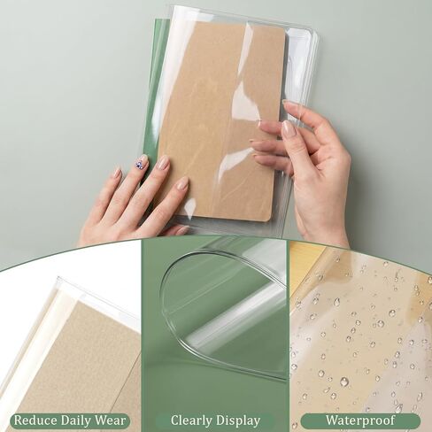 Clear Book Cover, Jelly PVC A5 Notebook Planner Cover Waterproof Plastic Book Covers Transparent Notebook Covers Sleeves for 8.5 X 5.5 A5 Journal Weeks Planners Books in Saudi Arabia