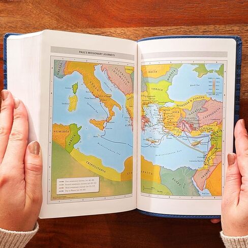 الكتاب المقدس NIrV المخصص من SacredBound - طباعة كبيرة باللون الأزرق من الجلد الناعم | اسم منقوش، سهل القراءة 12 نقطة، كتاب مقدس كامل وبسيط للأطفال والمبتدئين وكبار السن (الاسم فقط) in Kuwait