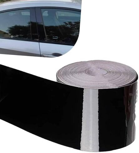 Car Decal, 32 Ft Anti-scratch Waterproof Wrap Trim, Non-peeling Protective Tape for Bumper & Side Skirt & Door Sill, DIY Cuttable Decoration Film for Most Vehicles (Glossy Black) in Kuwait