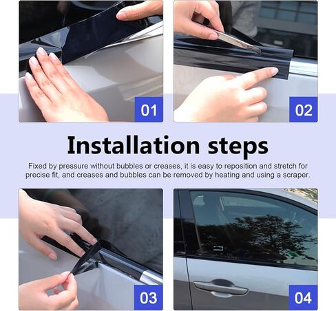 Car Decal, 32 Ft Anti-scratch Waterproof Wrap Trim, Non-peeling Protective Tape for Bumper & Side Skirt & Door Sill, DIY Cuttable Decoration Film for Most Vehicles (Glossy Black) in Kuwait