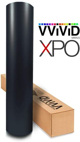 VViViD® Satin Flat Matte Stealth Jet Black Vinyl Wrap Roll with Air Release Technology (5.5ft x 5ft) in Kuwait