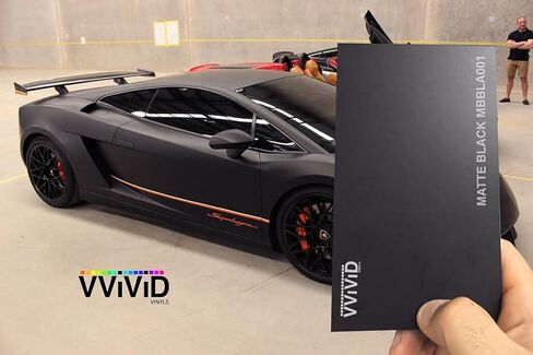 VViViD® Satin Flat Matte Stealth Jet Black Vinyl Wrap Roll with Air Release Technology (5.5ft x 5ft) in Kuwait