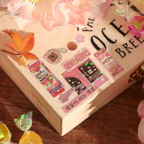 Kawaii Scrapbook Sticker Book Set (2PCS), 600+ Cute Dessert & Retro Food Stickers for Journaling, Junk Journal, Planner, Aesthetic Scrapbooking Supplies for Teens & Adults (C+D) in Saudi Arabia