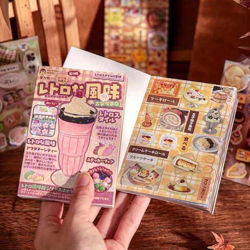 مجموعة كتاب ملصقات القصاصات Kawaii (قطعتان)، أكثر من 600 ملصق للحلوى والأطعمة القديمة لليوميات، والمجلة غير المرغوب فيها، والمخطط، ولوازم سجل القصاصات الجمالية للمراهقين والبالغين (C+D) in Kuwait