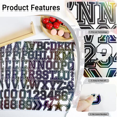 1.5 Inch Letter Number Stickers, 448 Pieces Self-Adhesive Alphabet Sticker Letters Numbers Reflective Decals for Scrapbooking Water Bottle Craft and Laptop - 8 Sheets Black in Saudi Arabia