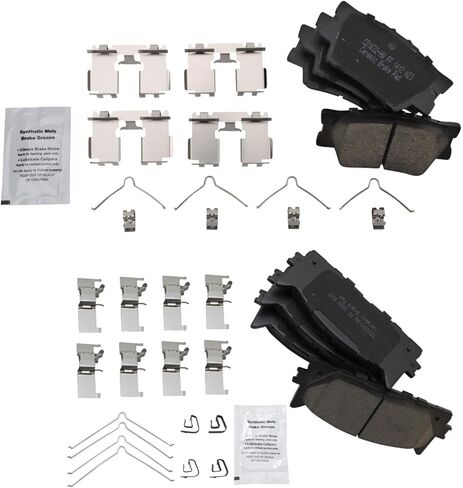 Front and Rear Brake Pad Set Ceramic Hardware Compatible with 2013-2018 Lexus ES300h 2007-2018 ES350 2008-2018 Toyota Avalon 2007-2017 Camry in Kuwait