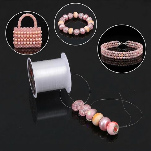 Amabro 656yard Clear Invisible Nylon Sewing Thread, 5Pcs 120M Monofilament 0.15mm for DIY Handmade Sewing Beading and Hanging Decorations Inelastic Jewelry Wire Making Ornaments Party Decor Seed Beads in Kuwait