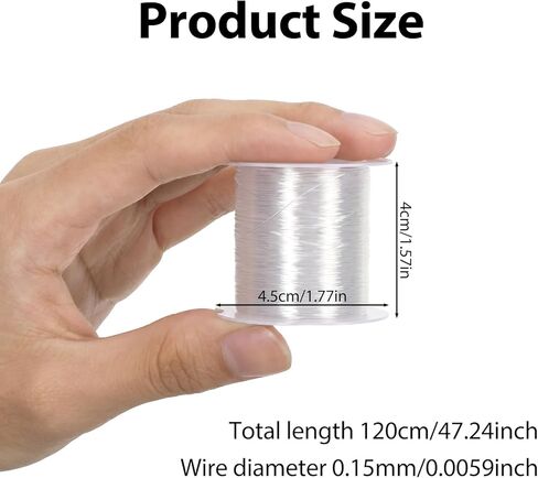 Amabro 656yard Clear Invisible Nylon Sewing Thread, 5Pcs 120M Monofilament 0.15mm for DIY Handmade Sewing Beading and Hanging Decorations Inelastic Jewelry Wire Making Ornaments Party Decor Seed Beads in Kuwait
