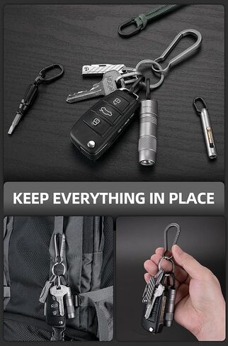 KEEPO LINK Titanium Key Ring Side Pushing, Small Key Ring Quick Release Keychain Connector for Men, 2 Pcs, OLO03 in Saudi Arabia