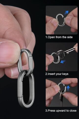 KEEPO LINK Titanium Key Ring Side Pushing, Small Key Ring Quick Release Keychain Connector for Men, 2 Pcs, OLO03 in Saudi Arabia