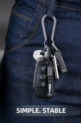 KEEPO LINK Titanium Key Ring Side Pushing, Small Key Ring Quick Release Keychain Connector for Men, 2 Pcs, OLO03 in Saudi Arabia
