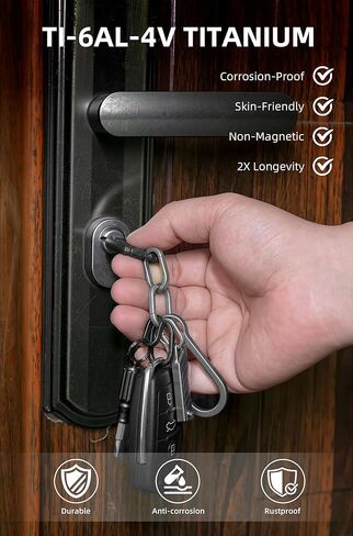 KEEPO LINK Titanium Key Ring Side Pushing, Small Key Ring Quick Release Keychain Connector for Men, 2 Pcs, OLO03 in Saudi Arabia