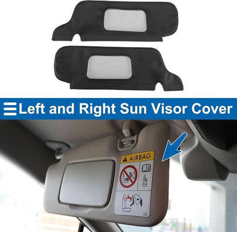 ACROPIX Sun Visor Cover for Ford for Mustang 1994-2004 Left Right Side Car Sun Visor Protector Cover Anti-Scratch Leather Black in Kuwait