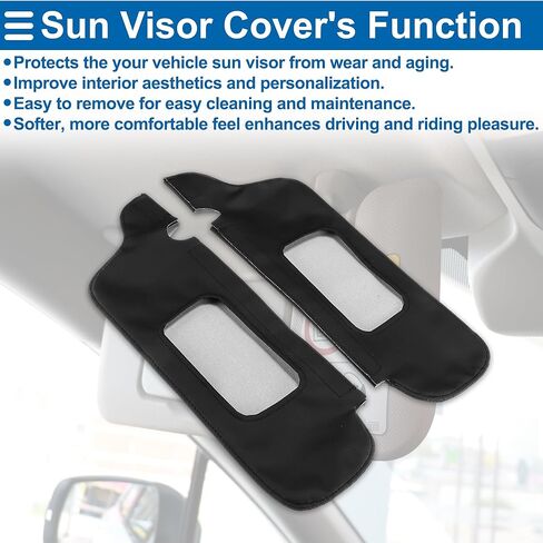 ACROPIX Sun Visor Cover for Ford for Mustang 1994-2004 Left Right Side Car Sun Visor Protector Cover Anti-Scratch Leather Black in Kuwait