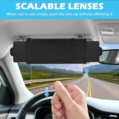 Sun Visor Extender for Car, Car Visor Extender Sun Blocker, Sunvisor Extension with Removable PC Sunshade Lens, Visors Extenders Attachment Anti-Glare for Safe Driving(Color:Clear) in Saudi Arabia