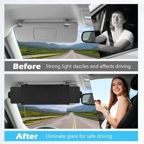 Sun Visor Extender for Car, Car Visor Extender Sun Blocker, Sunvisor Extension with Removable PC Sunshade Lens, Visors Extenders Attachment Anti-Glare for Safe Driving(Color:Clear) in Saudi Arabia