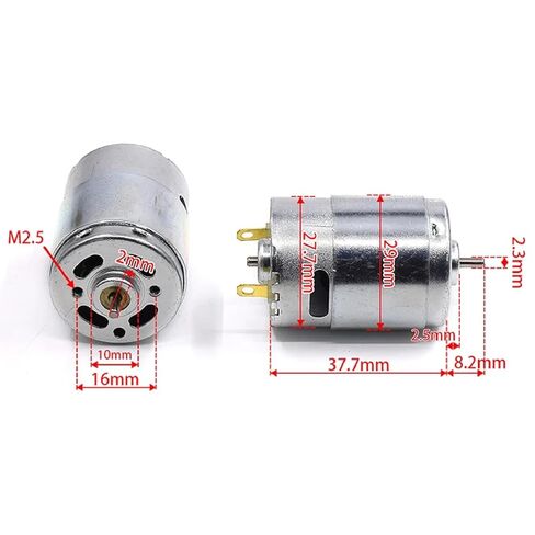 RS385-09400 DC Motor 24V, Carbon Brush Double Ball Bearing, High Torque Low Noise, 12V-36V Wide Voltage, for Household Appliances and Toys in Kuwait