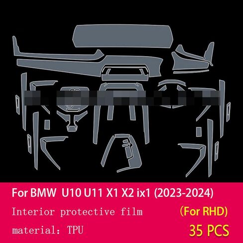 JCAKES Car Interior Center Console Transparent TPU Protective Film Anti-Scratch Repair Film PPF refit，for BMW U10 U11 X1 X2 ix1 2023 in Saudi Arabia