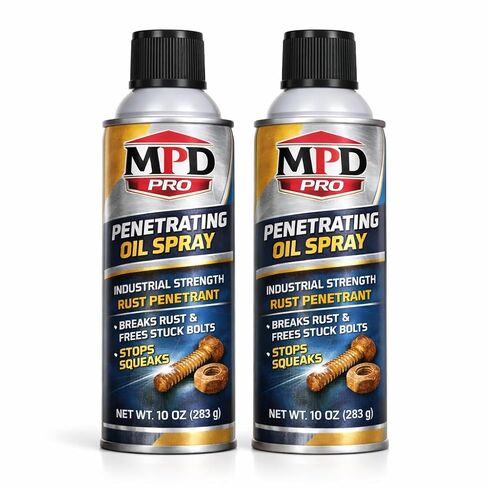 MPD PRO Penetrating Oil Spray – Industrial Strength Rust Penetrant for Stuck & Seized Bolts – Fast Acting Deep Penetrating Lubricant for Automotive, Shop & Heavy Equipment – 10 oz Aerosol - 12 Pack in Kuwait