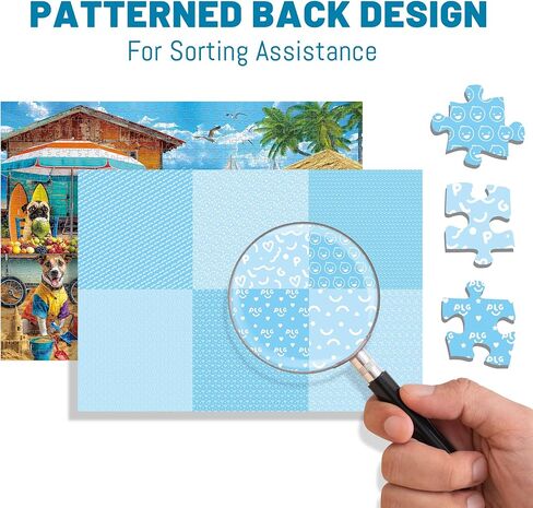 BenBen Puzzles for Adults 1000 Pieces, Dogs on Vacation, Funny Dog Jigsaw Puzzles with Patterns on Back, Challenging Puzzles for Family Game Night Home Décor in Kuwait