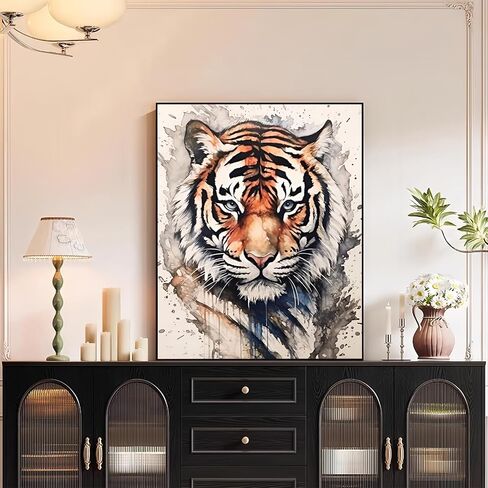 XTCIXAL Paint by Numbers Kit for Adults Beginners, Tiger Paint by Number for Adult - 16" Wx20 L, Tiger Acrylic Canvas Painting Kits for Gifts Home Wall Decor in Saudi Arabia