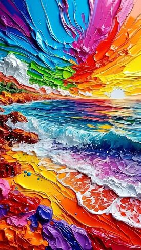 ARTGOTO Large Paint by Numbers Kits for Adults,15.7x27.5inch/40x70cm Painting by Numbers for Adults Abstract Landscape Waves B,Paint by Numbers Canvas Kits for Home Room Wall Decor (Without Frame) in Saudi Arabia