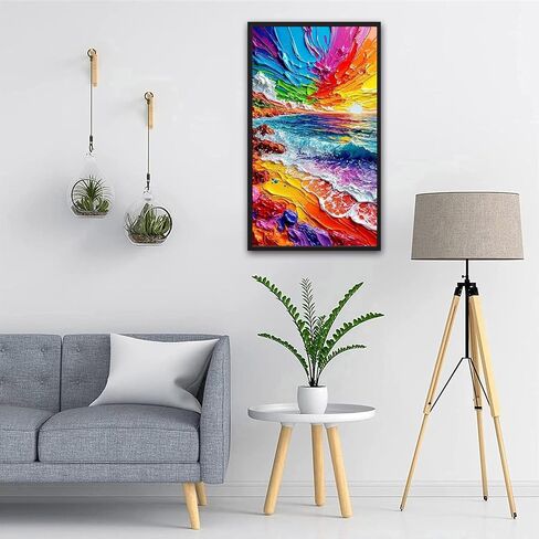 ARTGOTO Large Paint by Numbers Kits for Adults,15.7x27.5inch/40x70cm Painting by Numbers for Adults Abstract Landscape Waves B,Paint by Numbers Canvas Kits for Home Room Wall Decor (Without Frame) in Saudi Arabia