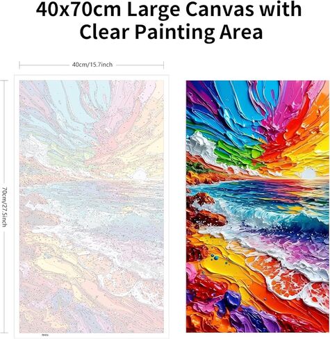 ARTGOTO Large Paint by Numbers Kits for Adults,15.7x27.5inch/40x70cm Painting by Numbers for Adults Abstract Landscape Waves B,Paint by Numbers Canvas Kits for Home Room Wall Decor (Without Frame) in Saudi Arabia