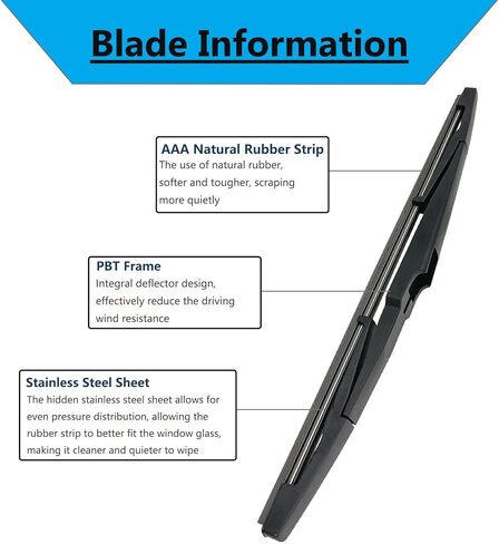 Rear Windshield Wiper Blade for Hyundai Tucson Hybrid 2022-2025 (Please Note This only Suitable for Tucson Hybrid), Back Windshield Wiper Blade for Original Equipment Replacement in Kuwait