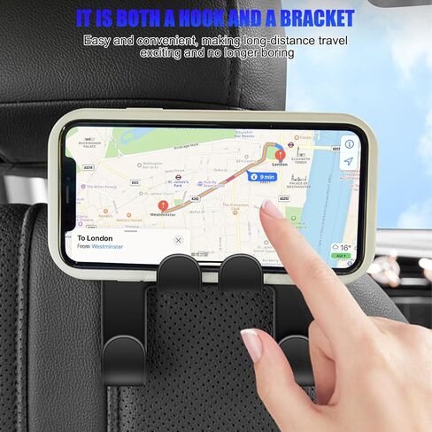 Car Seat Headrest Hook, 4 in 1 Multi-Use Vehicle Seatback Storage Hanger for Purse Handbag Coat, Space-Saving Auto Rear Seat Hanging Organizer Hook, Universal for SUV Truck Sedan in Kuwait