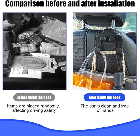 Car Seat Headrest Hook, 4 in 1 Multi-Use Vehicle Seatback Storage Hanger for Purse Handbag Coat, Space-Saving Auto Rear Seat Hanging Organizer Hook, Universal for SUV Truck Sedan in Kuwait