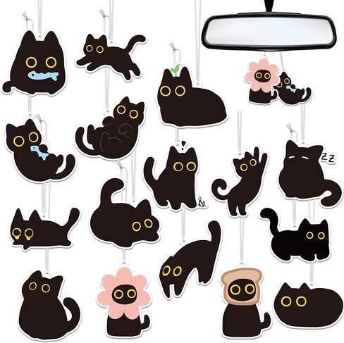 Funny Meme Car Air Fresheners - 16Pcs Cute Cat Dog Animals Freshener Hanging Ornaments for Women Men, Interior Air Essential Fragrant Pendants for Birthday Party Gift Car Mirror Home Wardrobe in Saudi Arabia