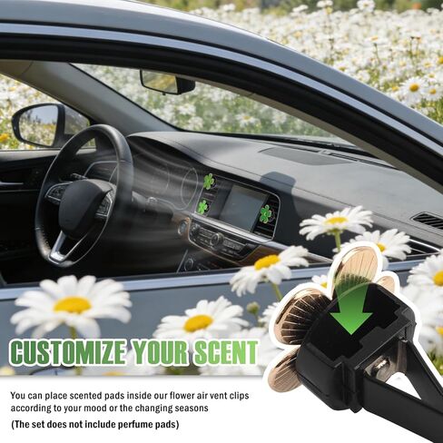 6PCS Flower Car Vent Clips Cute,2 Sizes Car Air Vent Clips for Cars Decorations Interior,Universal Cars Diffuser Vents Clip as Dashboard Decorations for Vertical/Horizontal Vents in Kuwait