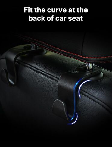 Car Headrest Hooks 4 Pack, Easy Hang Up for Purse, Bag, Shopping Bag, Hat, Glasses, Takeaway bag, Car Seat Headrest Hook, Car Seat Attachable Storage Organization fit Universal Vehicle Car in Kuwait