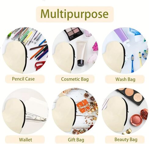 Cotton Canvas Zipper Pouch Makeup Bags Bulk, 5Pcs Embroidery Blank Heart DIY Craft Bag, Multi-Purpose Canvas Pencil Pouch for Makeup Cosmetic Toiletry Stationary Storage in Kuwait