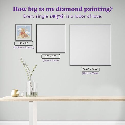 DIAMOND ART CLUB Hunny-Bee Diamond Painting Kit, Fun DIY Crafts for Adults, Round Diamond Art Canvas, 9" x 9" (22.8 cm x 22.8 cm) in Kuwait